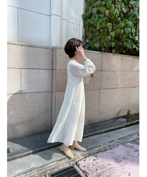 DAIS-Y（デイジー）の「【低身長サイズ有】ティアードシフォンエアリーワンピース（ワンピース・レディース・イエロー/パープル/アイボリー・S/M）」の9枚目の写真