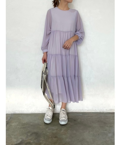 DAIS-Y（デイジー）の「【低身長サイズ有】ティアードシフォンエアリーワンピース（ワンピース・レディース・イエロー/パープル/アイボリー・S/M）」の16枚目の写真