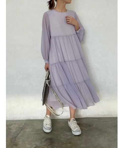 DAIS-Y（デイジー）の「【低身長サイズ有】ティアードシフォンエアリーワンピース（ワンピース・レディース・イエロー/パープル/アイボリー・S/M）」の21枚目の写真