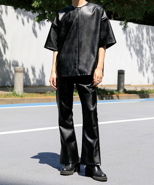 美品 Adoon Plain アドーンプレーン フェイクレザー ロング コート Adoon plain】フェイクレザーロングコート[品番：KTRW0025279