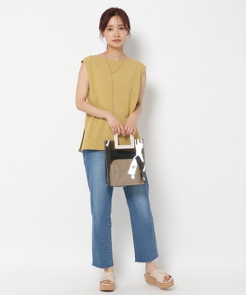 mysty woman（ミスティウーマン）の「ノースリ2WAYブラウス 948599（シャツ/ブラウス・レディース・イエロー/ライトベージュ/テラコッタ・FREE）」の7枚目の写真