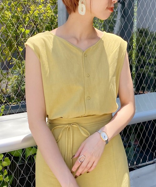 mysty woman（ミスティウーマン）の「ノースリ2WAYブラウス 948599（シャツ/ブラウス・レディース・イエロー/ライトベージュ/テラコッタ・FREE）」の21枚目の写真