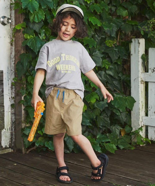 ＆yam（アンドヤム）の「水陸両用 速乾素材 配色ドロストショートパンツ（その他パンツ・キッズ・ベージュ/グレー/ブラック/パープル/グリーン・110-120cm/140-150cm/150-160cm/120-130cm/130-140cm）」の12枚目の写真