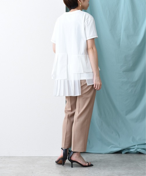 Eimee Law(エイミーロウ)の「プリーツレイヤードTシャツ(Tシャツ/カットソー・レディース・オフホワイト/グリーン/ライトベージュ/ブラック・38)」の17枚目の写真