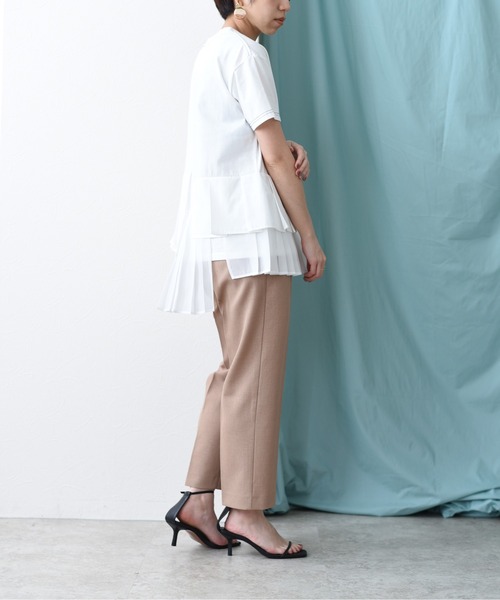 Eimee Law(エイミーロウ)の「プリーツレイヤードTシャツ(Tシャツ/カットソー・レディース・オフホワイト/グリーン/ライトベージュ/ブラック・38)」の21枚目の写真