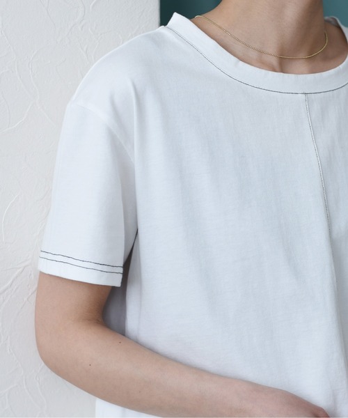 Eimee Law(エイミーロウ)の「プリーツレイヤードTシャツ(Tシャツ/カットソー・レディース・オフホワイト/グリーン/ライトベージュ/ブラック・38)」の9枚目の写真