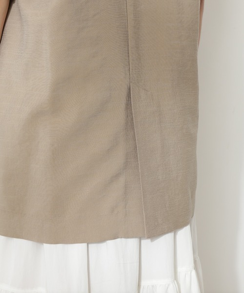 N.（N. Natural Beauty Basic）（エヌエヌナチュラルビューティーベーシック）の「ハーフスリーブジャケット（テーラードジャケット・レディース・ベージュ/カーキ・MEDIUM）」の8枚目の写真