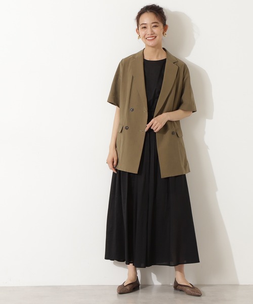 N.（N. Natural Beauty Basic）（エヌエヌナチュラルビューティーベーシック）の「ハーフスリーブジャケット（テーラードジャケット・レディース・ベージュ/カーキ・MEDIUM）」の15枚目の写真