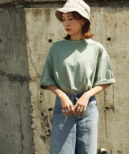 Piko（ピコ）の「【別注】【PIKO】スケボーガール イージーケア 高密度ビッグシルエット エモイラストTシャツ（Tシャツ/カットソー・レディース・ホワイト/ブラック/ベージュ/ネイビー/ピンク/ブルー/グリーン・MEDIUM/LARGE）」の21枚目の写真