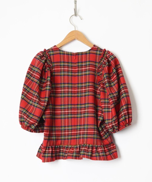 HOLIDAY（ホリデイ）の「WOOL CHECK PUFF TOPS ウールチェックパフトップス（シャツ/ブラウス・レディース・レッド・1/0）」の10枚目の写真