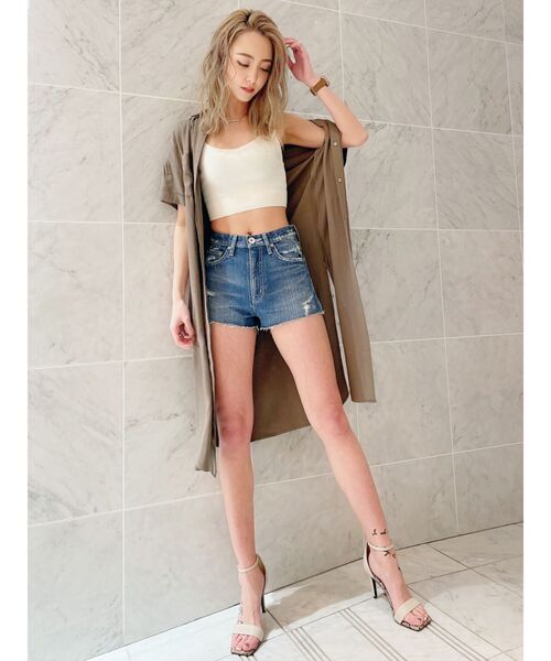 GYDA（ジェイダ）の「バッククロスニットTOPS（タンクトップ・レディース・ブラック/パープル/オフホワイト・FREE）」の7枚目の写真