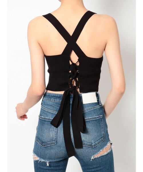 GYDA（ジェイダ）の「バッククロスニットTOPS（タンクトップ・レディース・ブラック/パープル/オフホワイト・FREE）」の10枚目の写真