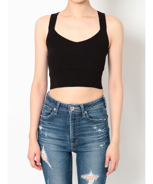 GYDA（ジェイダ）の「バッククロスニットTOPS（タンクトップ・レディース・ブラック/パープル/オフホワイト・FREE）」の15枚目の写真