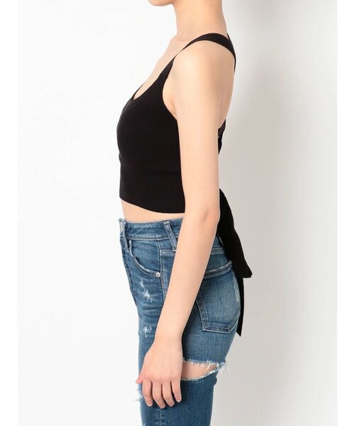 GYDA（ジェイダ）の「バッククロスニットTOPS（タンクトップ・レディース・ブラック/パープル/オフホワイト・FREE）」の16枚目の写真