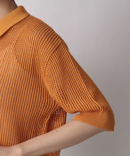 LOWRYS FARM(ローリーズファーム)の「メッシュポロSS 947812(Tシャツ/カットソー・レディース・ネイビー/オレンジ/グリーン・FREE)」の4枚目の写真