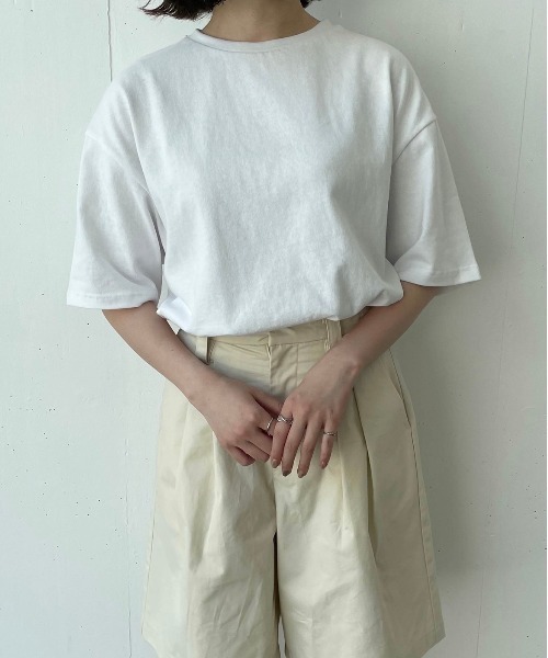 flaner（フラネ）の「ルーズTee【ユニセックス対応】（Tシャツ/カットソー・レディース・ホワイト/ブルー/グリーン/モカ・MEDIUM/LARGE）」の7枚目の写真