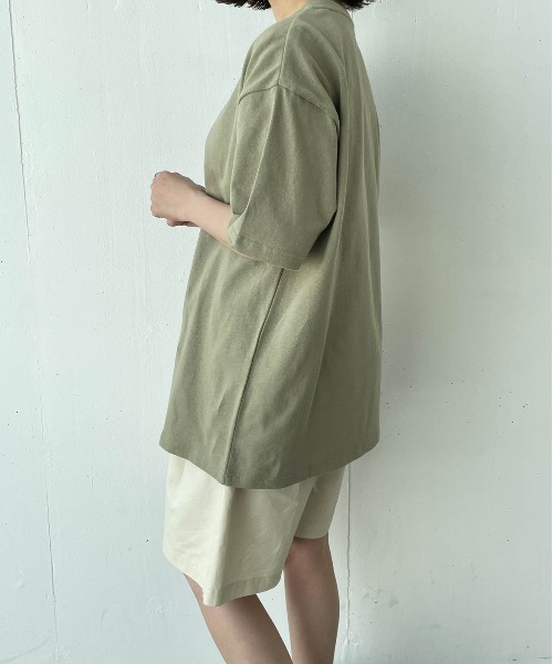 flaner（フラネ）の「ルーズTee【ユニセックス対応】（Tシャツ/カットソー・レディース・ホワイト/ブルー/グリーン/モカ・MEDIUM/LARGE）」の15枚目の写真