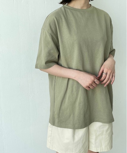 flaner（フラネ）の「ルーズTee【ユニセックス対応】（Tシャツ/カットソー・レディース・ホワイト/ブルー/グリーン/モカ・MEDIUM/LARGE）」の14枚目の写真