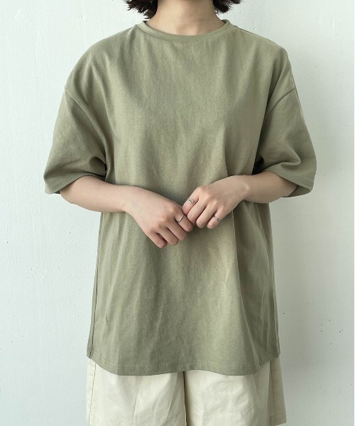 flaner（フラネ）の「ルーズTee【ユニセックス対応】（Tシャツ/カットソー・レディース・ホワイト/ブルー/グリーン/モカ・MEDIUM/LARGE）」の16枚目の写真