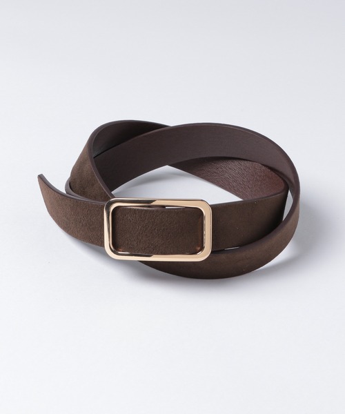 Heather（ヘザー）の「ＥＣＯスクエアピンレスベルト　953265（ベルト・レディース・ブラック/ダークブラウン・ONE SIZE）」の5枚目の写真