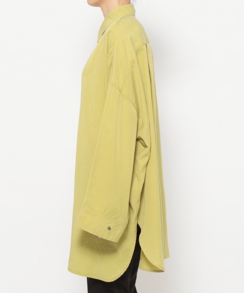 JEANASIS（ジーナシス）の「ビンテージカラーツイルBIGシャツLS/958374（シャツ/ブラウス・レディース・ブラック/パープル/ライトグリーン/アイボリー・FREE）」の12枚目の写真