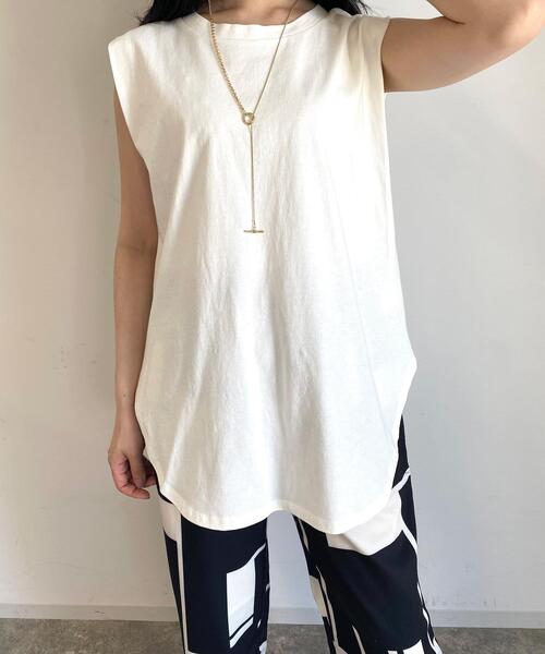 MLI'A(エムリア)の「フレンチスリーブTシャツ/A(Tシャツ/カットソー・レディース・パープル/カーキ/スミクロ/ブラウン/ベージュ/オフホワイト・M)」の11枚目の写真