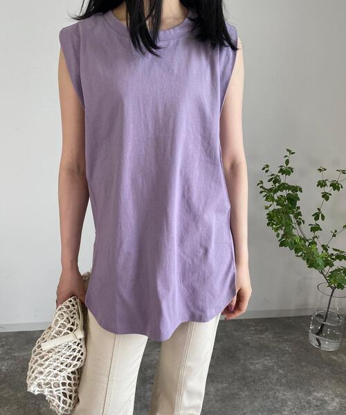 MLI'A(エムリア)の「フレンチスリーブTシャツ/A(Tシャツ/カットソー・レディース・パープル/カーキ/スミクロ/ブラウン/ベージュ/オフホワイト・M)」の13枚目の写真