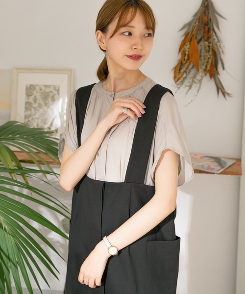 ITEMS URBANRESEARCH(アイテムズ アーバンリサーチ)の「ヨークギャザーブラウス(シャツ/ブラウス・レディース・グレー系その他/カーキ/チャコールグレー・FREE)」の15枚目の写真