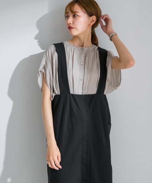 ITEMS URBANRESEARCH(アイテムズ アーバンリサーチ)の「ヨークギャザーブラウス(シャツ/ブラウス・レディース・グレー系その他/カーキ/チャコールグレー・FREE)」の21枚目の写真