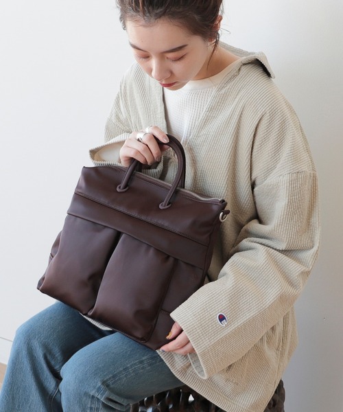 Ray BEAMS（レイビームス）の「Ray BEAMS / ヘルメット バッグ（トートバッグ・レディース・ブラウン/オリーブ・ONE SIZE）」の17枚目の写真