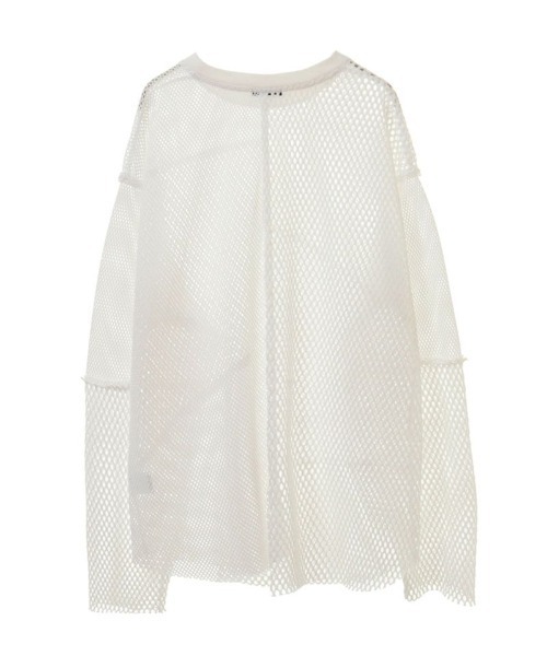 Candy Stripper（キャンディストリッパー）の「MESH PATCHED トップス（Tシャツ/カットソー・レディース・ブラック/オフホワイト・2）」の12枚目の写真