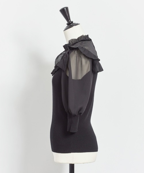 NOELA（ノエラ）の「シアー素材ドッキングニット（ニット/セーター・レディース・オフホワイト/ピンク/ブラック・FREE）」の17枚目の写真