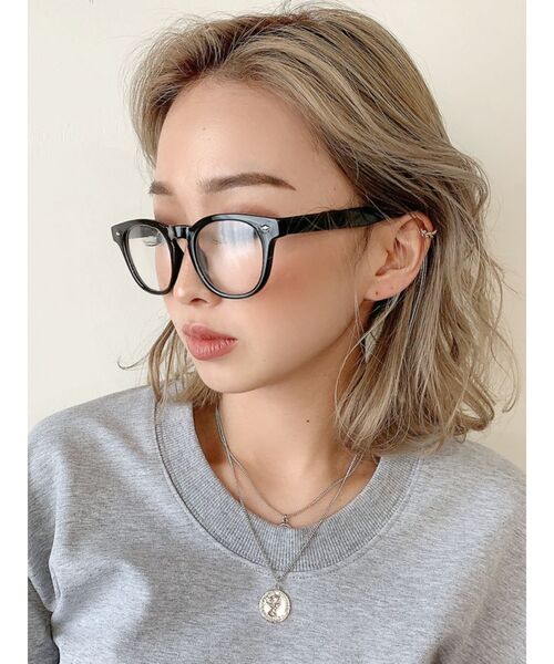 GYDA（ジェイダ）の「クリアボストンサングラス（サングラス・レディース・ブラック/クリア・FREE）」の2枚目の写真