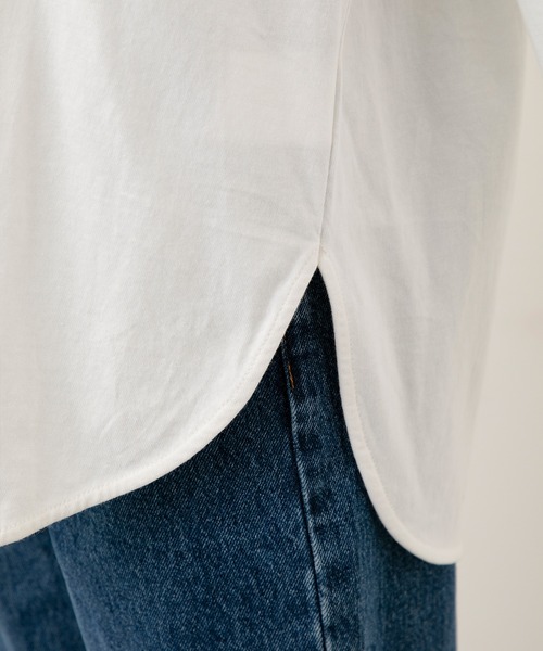 MILKFED.（ミルクフェド）の「EMBROIDERED ROSE L/S TOP（Tシャツ/カットソー・レディース・ホワイト/ブラック・ONE SIZE）」の9枚目の写真