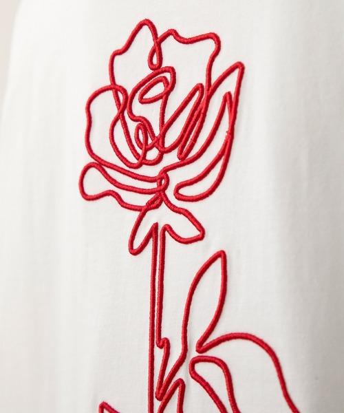 MILKFED.（ミルクフェド）の「EMBROIDERED ROSE L/S TOP（Tシャツ/カットソー・レディース・ホワイト/ブラック・ONE SIZE）」の11枚目の写真