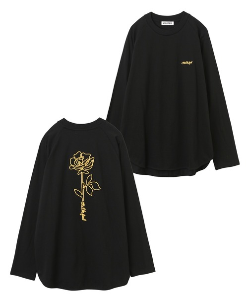 MILKFED.（ミルクフェド）の「EMBROIDERED ROSE L/S TOP（Tシャツ/カットソー・レディース・ホワイト/ブラック・ONE SIZE）」の15枚目の写真