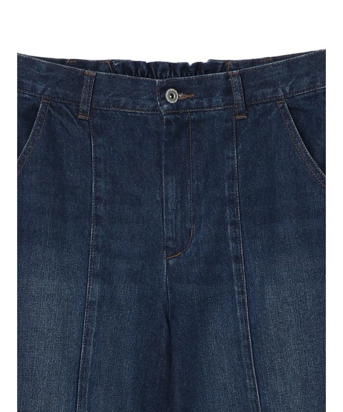 earth music&ecology（アースミュージックアンドエコロジー）の「セミフレアバックレースアップデニムパンツ ＊（デニムパンツ・レディース・ダークインディゴブルー/ライトインディゴブルー・S/M）」の9枚目の写真