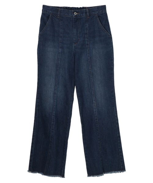 earth music&ecology（アースミュージックアンドエコロジー）の「セミフレアバックレースアップデニムパンツ ＊（デニムパンツ・レディース・ダークインディゴブルー/ライトインディゴブルー・S/M）」の15枚目の写真