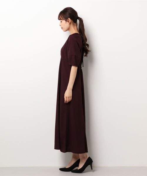 Cheek(チーク)の「ランタンスリーブステッチワンピース(ワンピース・レディース・ブラック/ベージュ/ワインレッド・FREE)」の13枚目の写真