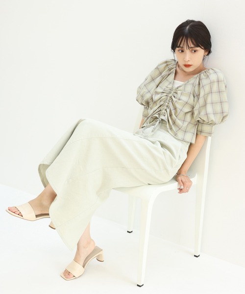 one after another NICE CLAUP(ワンアフターアナザーナイスクラップ)の「フロントギャザーブラウス(シャツ/ブラウス・レディース・ブラック/アイボリー/ミント/ドット・FREE)」の21枚目の写真