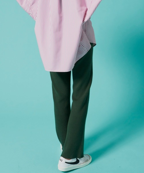 Auntie Rosa Holiday（アンティローザホリデー）の「リブフレアニットパンツ（その他パンツ・レディース・ブラック/グレー/グリーン/アイボリー/テラコッタ/ライトグリーン/ブルー・SMALL/MEDIUM）」の8枚目の写真