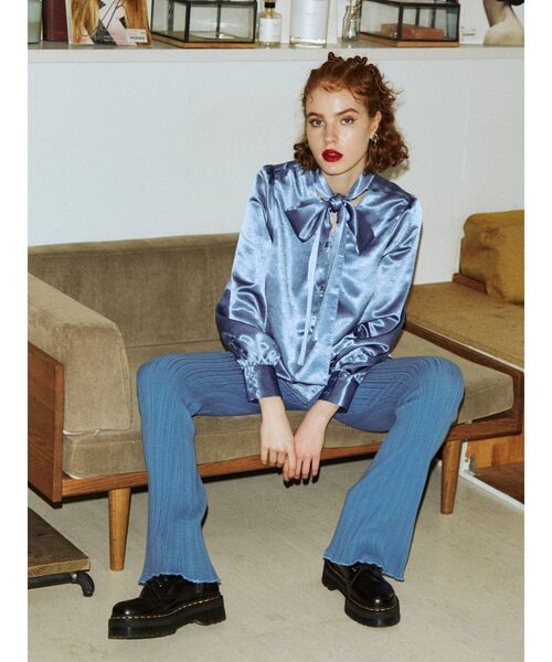 jouetie（ジュエティ）の「ランダムリブフィットフレアニットパンツ（その他パンツ・レディース・ブラック/レッド/グリーン/ブルー/パープル・MEDIUM）」の20枚目の写真