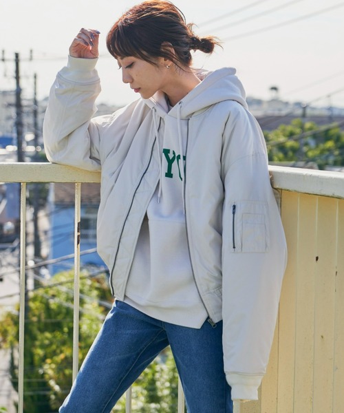 Auntie Rosa Holiday(アンティローザホリデー)の「ナイロンMA-1(MA-1・レディース・ブラック/カーキ/アイボリー・FREE)」の3枚目の写真