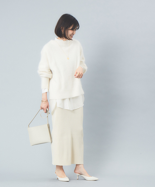 Rouge vif(ルージュヴィフ)の「【セットアップ対応】ストレッチリブタイトスカート(スカート・レディース・アイボリー/セージグリーン/ブラック・36/38)」の12枚目の写真