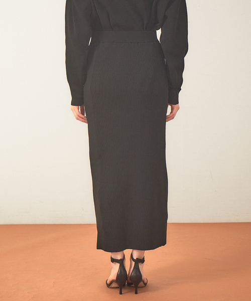 Rouge vif(ルージュヴィフ)の「【セットアップ対応】ストレッチリブタイトスカート(スカート・レディース・アイボリー/セージグリーン/ブラック・36/38)」の7枚目の写真