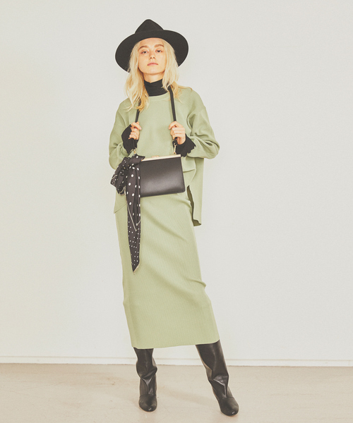 Rouge vif(ルージュヴィフ)の「【セットアップ対応】ストレッチリブタイトスカート(スカート・レディース・アイボリー/セージグリーン/ブラック・36/38)」の20枚目の写真