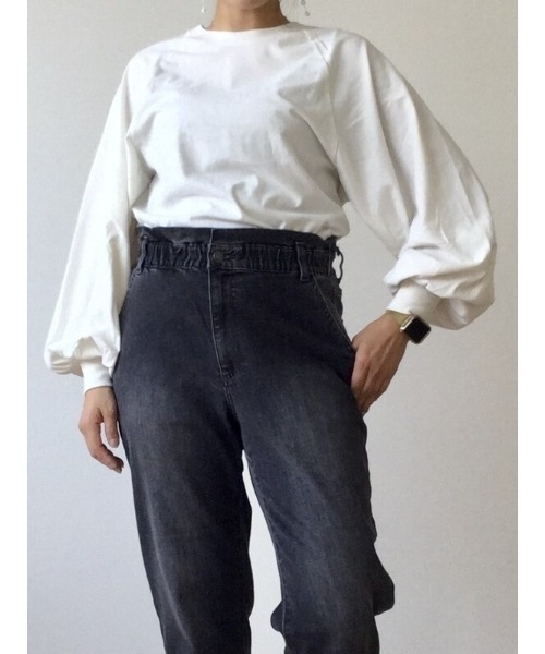 GAP(ギャップ)の「カーボナイズド ジャージー ボリュームスリーブ Tシャツ(Tシャツ/カットソー・レディース・ブラック/ブルー/グリーン/ホワイト系その他・S/M/L/XL/XS/XXS)」の16枚目の写真