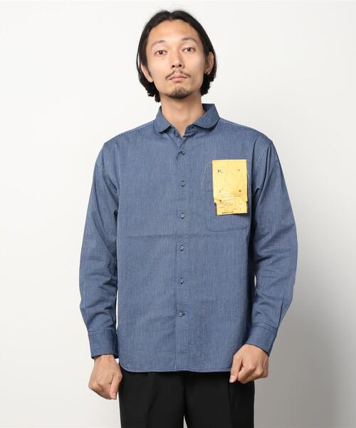 KATO`(カトー)の「KATO`/カトー インディゴラウンドカラーシャツ(シャツ/ブラウス・メンズ・ブルー・LARGE/MEDIUM/X-LARGE)」の1枚目の写真