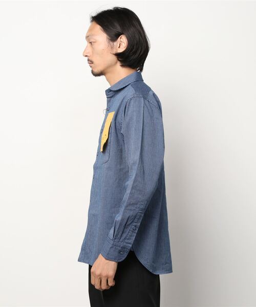 KATO`(カトー)の「KATO`/カトー インディゴラウンドカラーシャツ(シャツ/ブラウス・メンズ・ブルー・LARGE/MEDIUM/X-LARGE)」の2枚目の写真