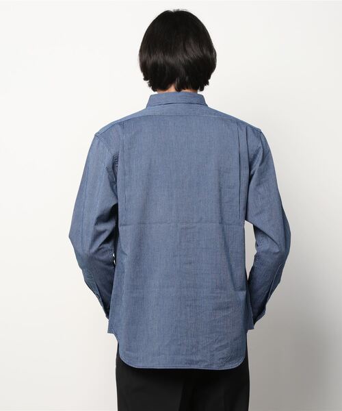 KATO`(カトー)の「KATO`/カトー インディゴラウンドカラーシャツ(シャツ/ブラウス・メンズ・ブルー・LARGE/MEDIUM/X-LARGE)」の3枚目の写真